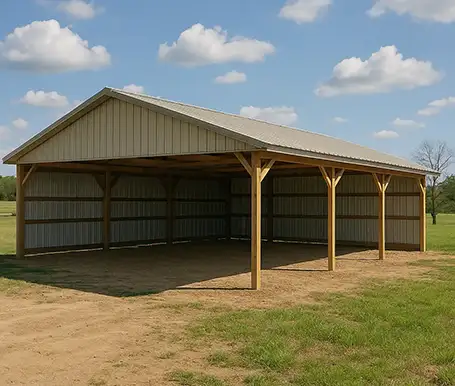 Post Frame Open Pole Barns for Hay