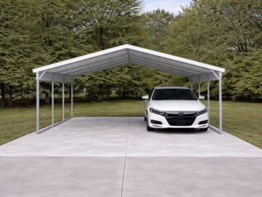 22x20 Carport with Honda Accord Underneath