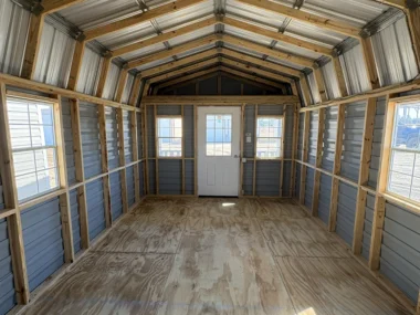 Keen's Buildings, 12x24 Cabin/Barn with Porch - Clearance Shed, CLSH-1224GMP-1D4W