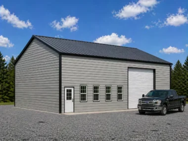 40x45 Metal Building - Workshop Garage with Work Bay