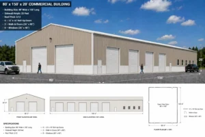 80x150 Metal Building - Distribution Center & Hangar