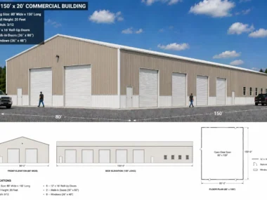 80x150 Metal Building - Distribution Center & Hangar