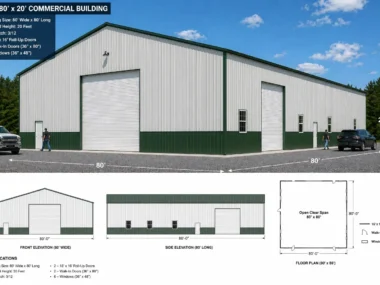 80x80 Metal Building - Commercial Hub & Industrial Workshop