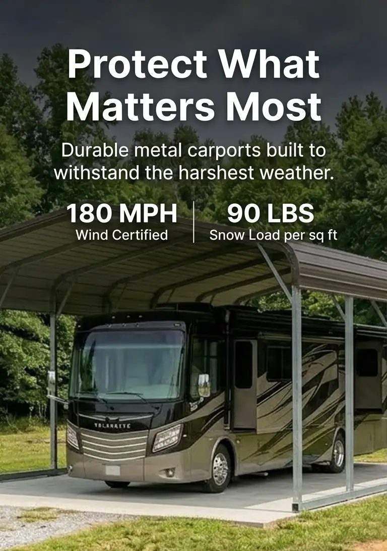 Metal Carports for Sale, Built to handle Extreme Weather