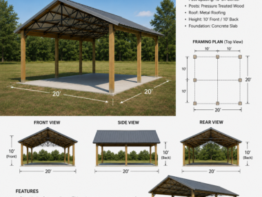 Keen's Buildings, 20x20 Pole Barn, KBP-202000-OP