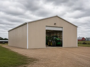 40x50 Pole Barns for sale light stone color