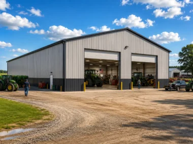 Commercial Pole Barns - 40x80 Enclosed Post Frame Buildings