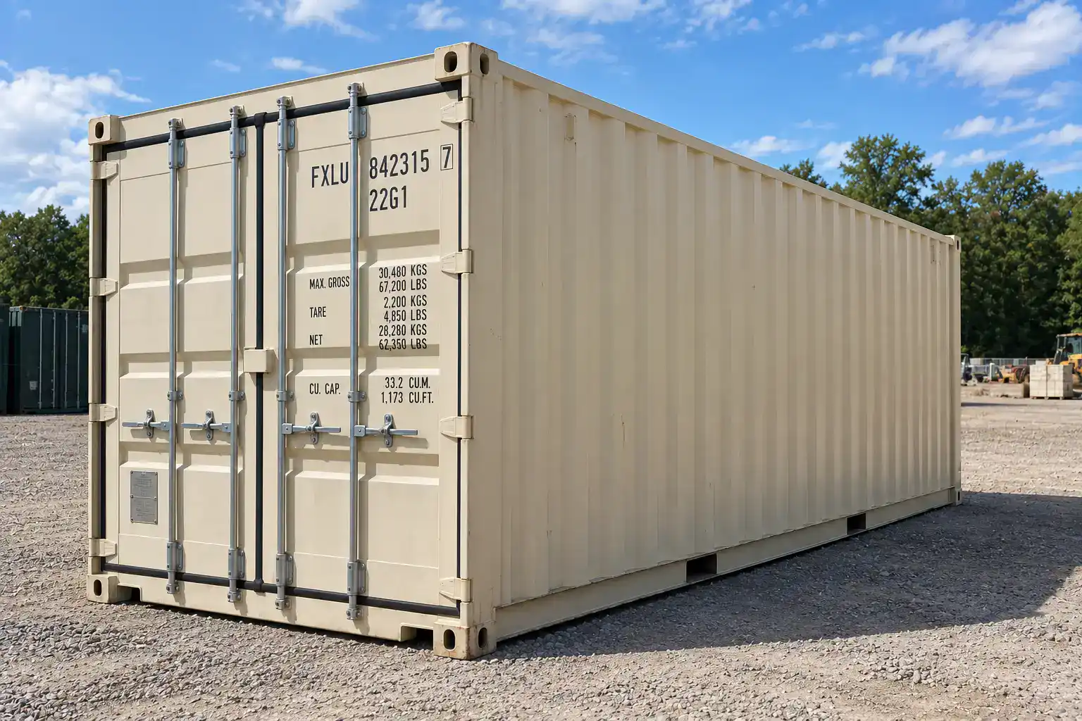 20ft shipping container with standard cargo doors on one end