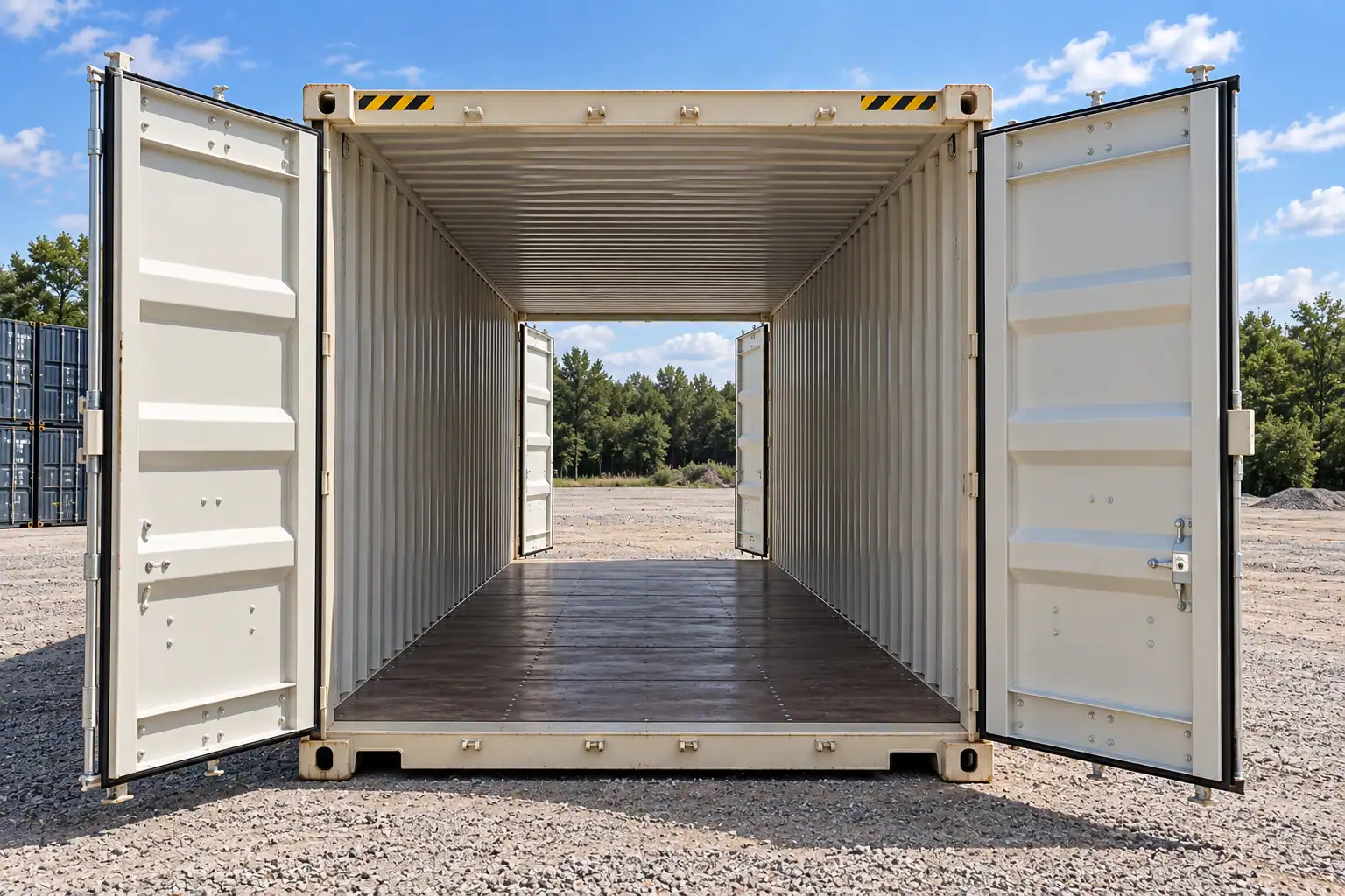 40ft tunnel shipping container with cargo doors at both ends